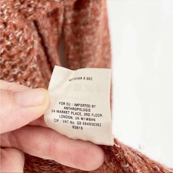 Anthropologie Rosie Neira Sweater Rust Long Sleeve Cardigan XSP - Picture 7 of 10